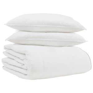 vidaXL Duvet de iarnă cu pernă 3 pcs Alb Pene de rață