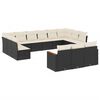vidaXL Set mobilier de grădină cu perne, 13 piese, negru, poliratan
