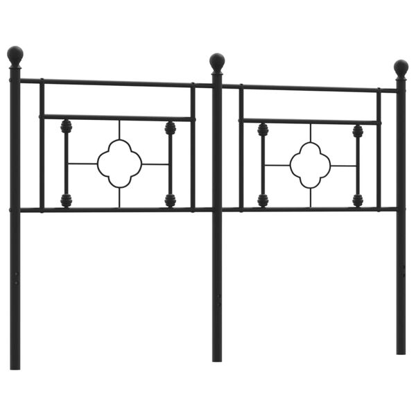vidaXL Tăblie de pat de schimb metalică, negru, 140 cm
