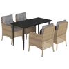 vidaXL Set mobilier de grădină cu perne, 5 piese, bej, poliratan