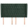 vidaXL Tăblie pat cu aripioare verde &icirc;nchis 163x23x118/128 cm catifea