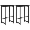 vidaXL Scaun de bar 2 pcs Stejar Negru 40 x 32 x 74 cm Lemn prelucrat