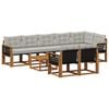 vidaXL Set de canapele de exterior 9 buc. Natural și gri deschis