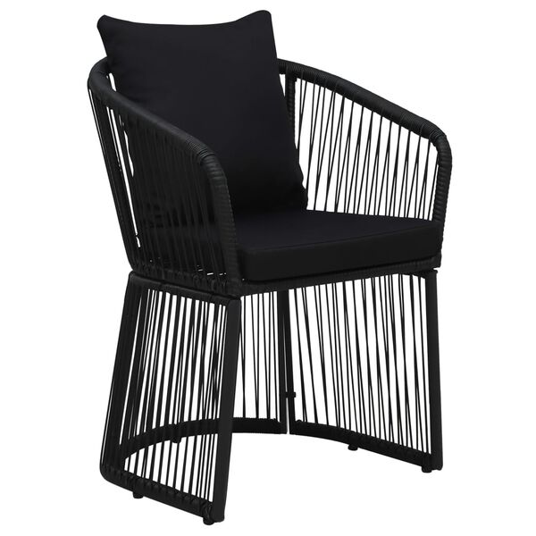 vidaXL Set mobilier de grădină cu perne, 9 piese, negru