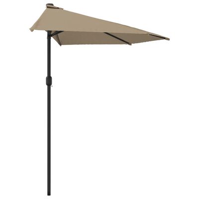vidaXL Umbrelă de soare de balcon, tijă aluminiu, gri taupe 300x155 cm