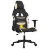 vidaXL Scaun de gaming cu masaj, negru și crem, material textil