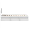 vidaXL Cadru de pat cu headboard Alb 90 x 190 cm Lemn de pin masiv