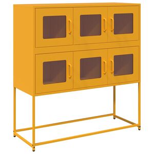 vidaXL Dulap, galben muștar, 100,5x39x107 cm, oțel laminat la rece
