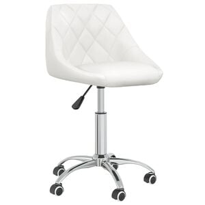 vidaXL Scaun de birou pivotant, alb, piele ecologică