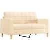 vidaXL Canapea cu 2 locuri cu perne&pernuțe crem 140 cm textil