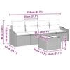 vidaXL Set de canapea cu pernă cu depozitare 5 pcs Gri poliratan