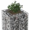 vidaXL Pat ridicat din gabion Argintiu 50 x 50 x 80 cm Oțel Galvanizat