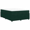 vidaXL Pat box spring cu saltea, verde &icirc;nchis, 140x190 cm, catifea