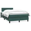 vidaXL Pat box spring cu saltea, verde &icirc;nchis, 120x210 cm, catifea