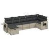 vidaXL Set canapele de grădină cu perne, 7piese gri deschis poliratan