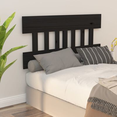 vidaXL Tăblie de pat, negru, 143,5x3x81 cm, lemn masiv de pin