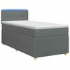 vidaXL Pat box spring cu saltea și LED Gri &icirc;nchis 90 x 190 cm Țesătură