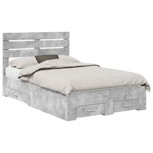 vidaXL Cadru de pat cu sertar cu headboard cu depozitare Lemn compozit
