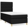 vidaXL Pat box spring cu saltea, negru, 100x200 cm, textil