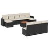 vidaXL Set canapele de grădină cu perne, 11 piese, negru, poliratan