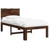 vidaXL Cadru de pat single cu tablie ROSTOCK Maro &icirc;nchis 90 x 190 cm