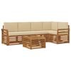 vidaXL Set de canapele de exterior 6 buc. Natural și Bej Poliester