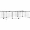 vidaXL Cușcă animale de companie cu ușă 20 panouri negru 140x70x35 cm oțel