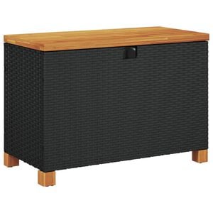 vidaXL Cutie depozitare grădină negru 80x40x48cm lemn acacia poliratan