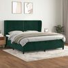 vidaXL Pat box spring cu saltea, verde &icirc;nchis, 200x200 cm, catifea