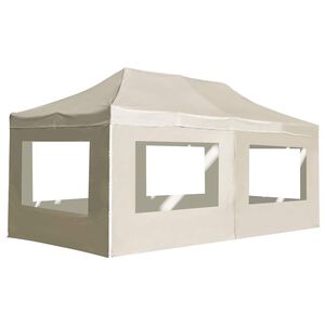 vidaXL Cort de petrecere pliabil cu pereți, crem, 6 x 3 m, aluminiu