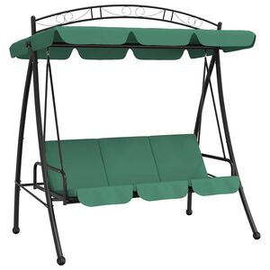 vidaXL Balansoar de grădină cu baldachin verde 198 cm țesătură și oțel