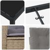 vidaXL Set de masă pentru grădină cu pernă 3 pcs Bej poliratan