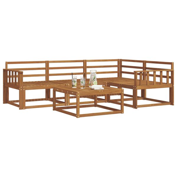 vidaXL Set de canapele de exterior 5 pcs natural Lemn Solid de Acacia