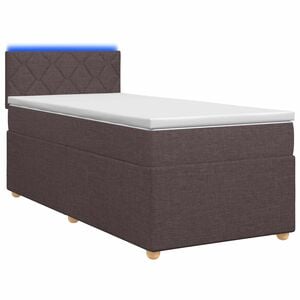 vidaXL Pat boxspring cu saltea Maro &icirc;nchis 80 x 200 cm Țesătură