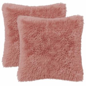vidaXL Husă pentru pernă 2 pcs HEERLEN Roz 30 x 30 cm Fleece PV