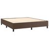 vidaXL Pat box spring cu saltea, maro, 180x200 cm, piele ecologică