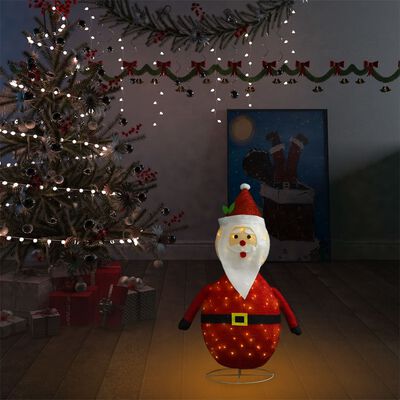 vidaXL Figurină Moș Crăciun decorativă cu LED, 60 cm, țesătură lux