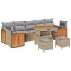 vidaXL Set de canapele pentru grădină 10 pcs Beige și gri deschis