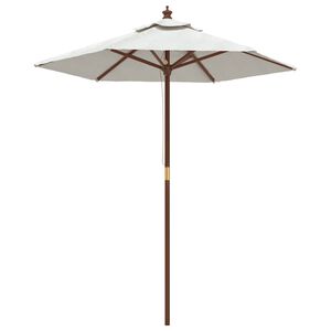 vidaXL Umbrelă de soare de grădină st&acirc;lp din lemn nisipiu 196x231 cm