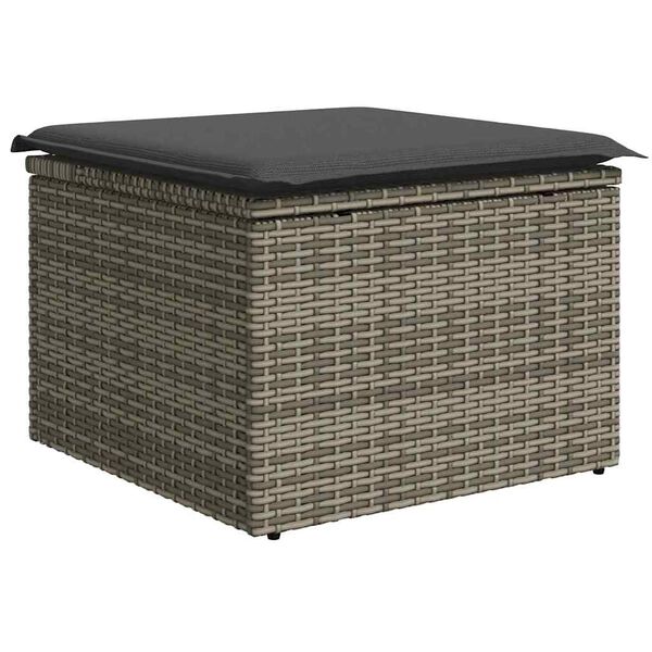 vidaXL Set de canapele pentru grădină cu pernă 8 pcs Gri Rattan poli