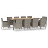 vidaXL Set mobilier de grădină cu perne, 11 piese, gri, poliratan