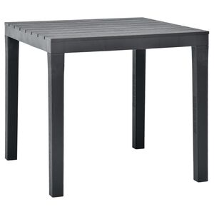 vidaXL Masă de grădină, antracit, 78 x 78 x 72 cm, plastic