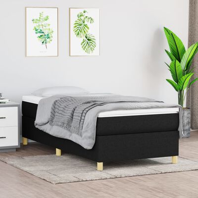 vidaXL Cadru de pat, negru, 80x200 cm, material textil