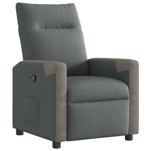 vidaXL Fotoliu rabatabil, gri &icirc;nchis, material textil