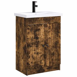 vidaXL Set de mobilier pentru baie Stejar fumuriu 78,5 x 37,5 x 81 cm