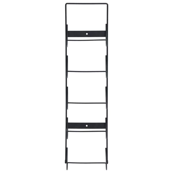 vidaXL Suport sticle de vin montat pe perete, 5 sticle, negru, fier