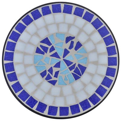 Masă laterală cu mozaic pentru plante, albastru și alb