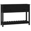 vidaXL Jardinieră cu raft, negru, 111,5x34,5x81 cm, lemn masiv de pin
