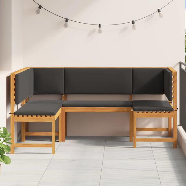 vidaXL Set de Bănci pentru Grădină 3 pcs Maro Lemn Solid de Acacia