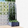 vidaXL Jardinieră de grădină cu spalier, albastru-gri, 40x40x121,5 cm, PP